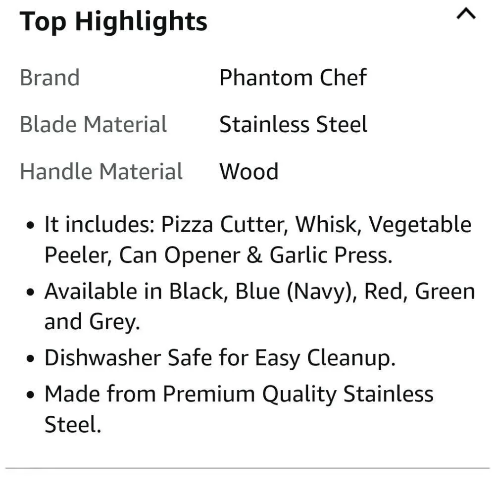 Phantom Chef 5 Piece Kitchen Gadget Set- Red